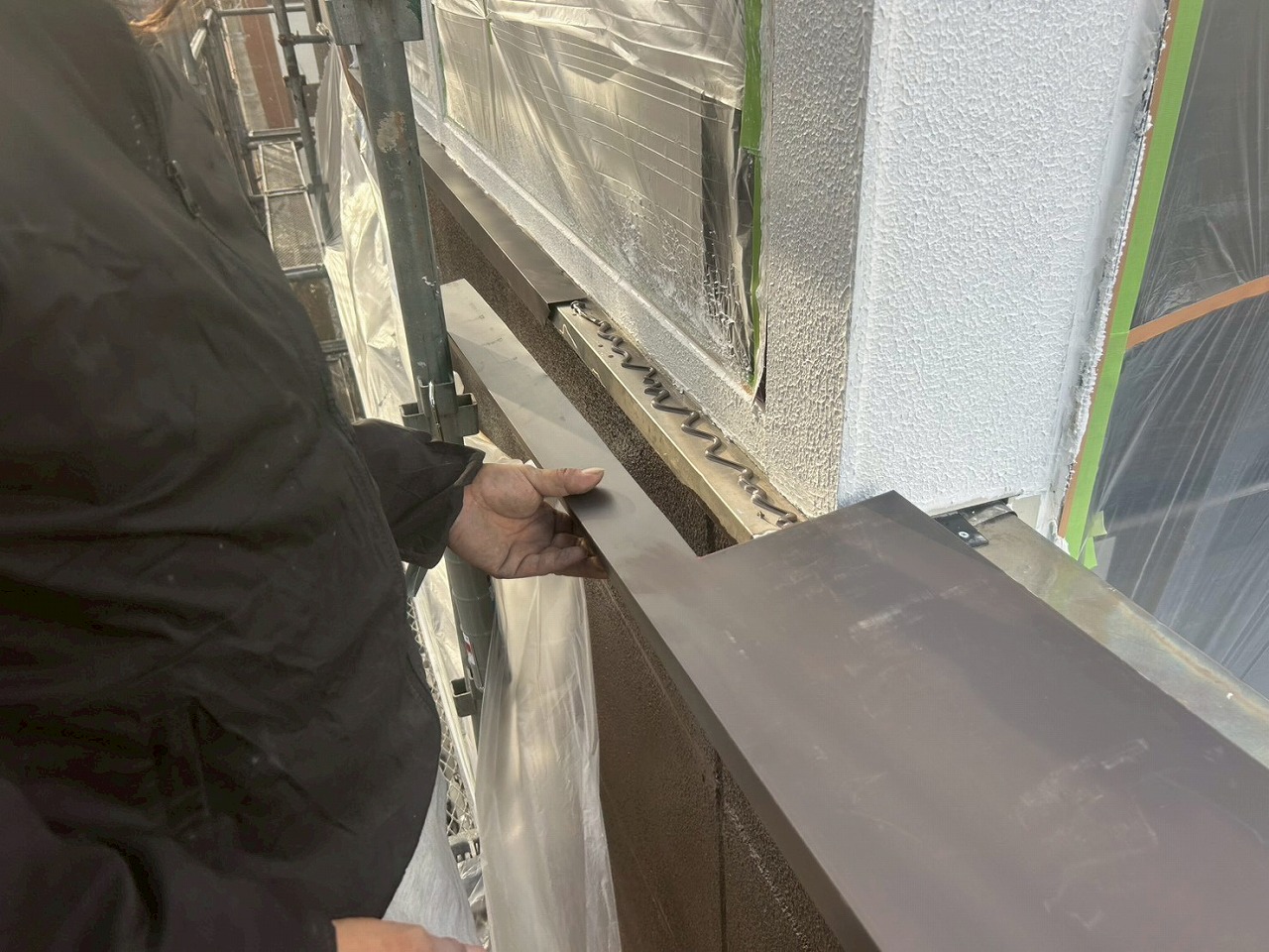 外壁取り合い部分の施工